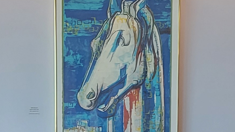 A Greek Horse Portrait inside our Penn State Lehigh Valley Campus Library 
